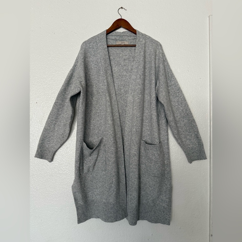 LOFT Gray Women's Cardigan size XL Long Alex